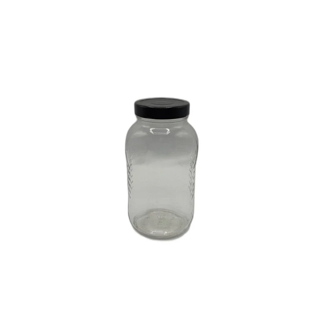 Vintage Owen's- Illinois Glass Company Honey Jar Ribbed Sides And Lid